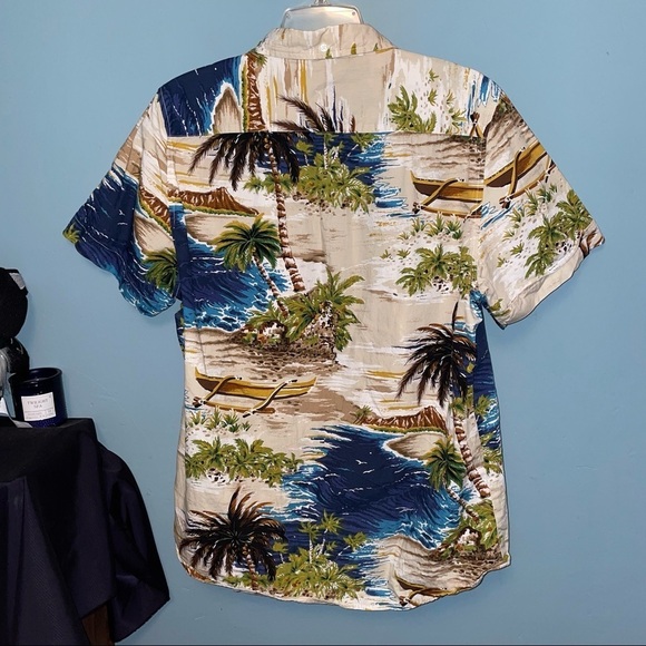Kennington LTD Island Print Button Down Short Sleeve Slim Fit Size XL - Picture 5 of 7